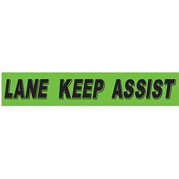 Auto Supplies Slogan Window Sticker, Lane Keep Assist, Flourescent Green &amp; Black, 12/PK