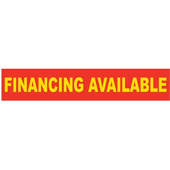 Auto Supplies Slogan Window Sticker, Financing Available, Yellow/Red, 12/PK