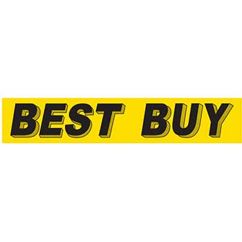 Auto Supplies Slogan Window Sticker, Best Buy, Yellow/Black, 12/PK