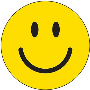 Auto Supplies Window Sticker, Simple Smiley, 6&quot; Diameter, 12/PK