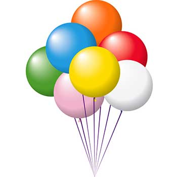 Auto Supplies Latex Balloons, 17&quot;, Assorted Colors with White, 72/BG