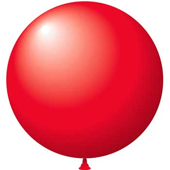Auto Supplies Latex Balloons, 24&quot;, Red, 25/BG