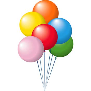 Auto Supplies Latex Balloons, 17&quot;, 6 Assorted Colors, 72/BG