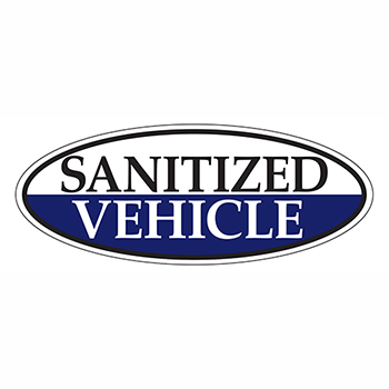 Auto Supplies Oval Window Decals, “Sanitized Vehicle” Blue, 12/PK