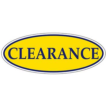 Auto Supplies Slogan Window Sticker, Oval, Clearance, Blue/Yellow, 12/PK