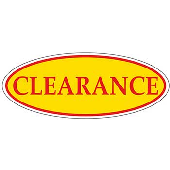 Auto Supplies Slogan Window Sticker, Oval, Clearance, Red/Yellow, 12/PK