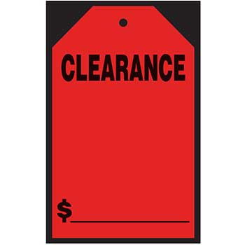 Auto Supplies Window Tag Sticker, Clearance, Red, 7&quot; x 11&quot;, 12/PK
