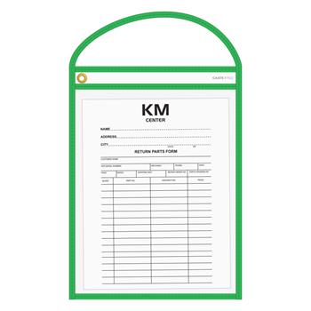 Auto Supplies WorkTicket Holder, Neon Green, Clear Front &amp; Back, 10&quot; x 13&quot;, 5/BX