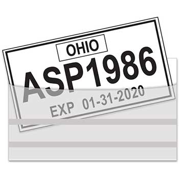 Auto Supplies License Plate Tag Bags with Adhesive, 100/BX