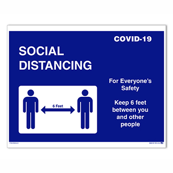 Auto Supplies Social Distancing&#160;Door Signage, Exterior, 8 1/2&quot; x 11&quot;, 10/PK