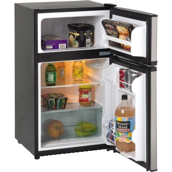Avanti Two-Door Refrigerator/Freezer, Black/Stainless, 3.1 cu. ft.