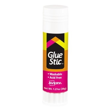 Avery Glue Stic™, Washable, Nontoxic, Permanent Adhesive, 1.27 oz.