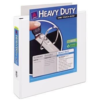 Avery Extra-Wide Heavy-Duty View Binder, 1 1/2&quot; One-Touch Rings, 400-Sheet Capacity, White