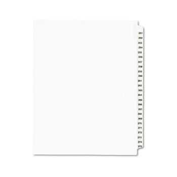 Avery Standard Collated Legal Dividers Style, Letter Size, Avery-Style, Side Tab Dividers, 251-275 Tab Set