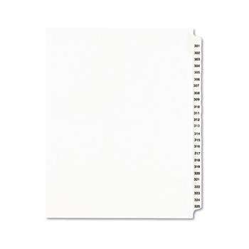 Avery Standard Collated Legal Dividers Style, Letter Size, Avery-Style, Side Tab Dividers, 301-325 Tab Set