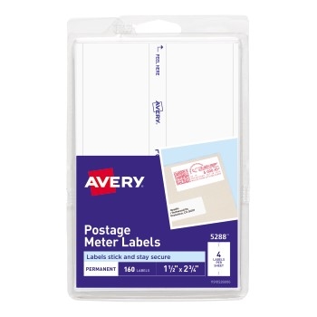 Avery Postage Meter Labels, Permanent Adhesive, 1-1/2 in x 2-3/4 in, 160/Pack