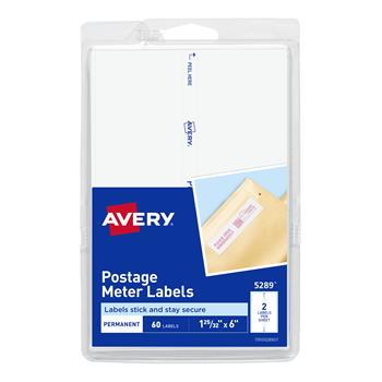 Avery Postage Meter Labels, 1-25/32&quot; x 6&quot;, White, 60/Pack