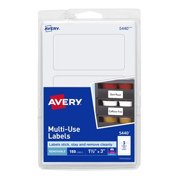 Avery Print or Write Removable Multi-Use Labels, 1-1/2 x 3, White, 900/Carton
