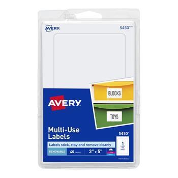 Avery Removable Labels, Removable Adhesive, 3 in x 5 in, 40/Pack