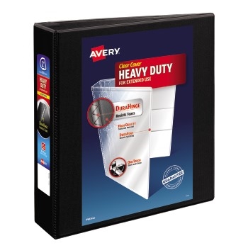 Avery Nonstick Heavy-Duty View Binder, 2&quot; One Touch Slant Rings, Black