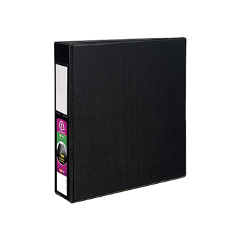 Avery Durable Binder, 2&quot; One-Touch Rings, 540-Sheet Capacity, Label Holder, DuraHinge&#174;, Black
