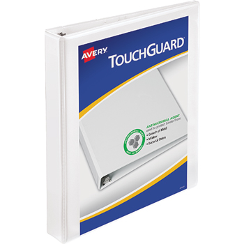 Avery TouchGuard™ Protection Heavy-Duty View Binder, 1&quot; Slant Rings, 220-Sheet Capacity, White, CT