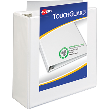 Avery TouchGuard™ Protection Heavy-Duty View Binder, 4&quot; Slant Rings, White
