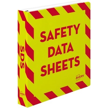 Avery Safety Data Sheet Heavy Duty Binder with One Touch EZD&#174; Rings, 1.5&quot;, Yellow/Red