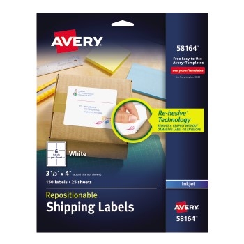Avery Laser Shipping Labels, 8.5&quot; x 11&quot;, Assorted Colors Labels, 15 Labels