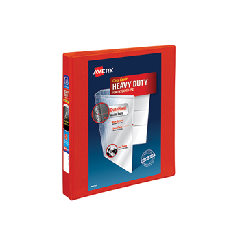 Avery Heavy-Duty View Binder, 1&quot; One-Touch Rings, 275-Sheet Capacity, DuraHinge&#174;, Red