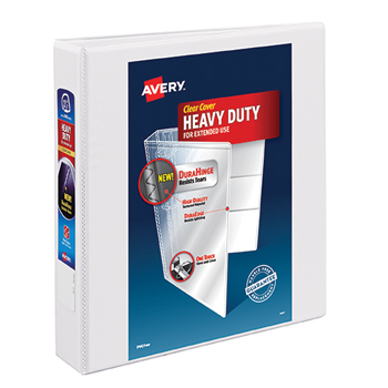 Avery Heavy-Duty View Binder, 1 1/2&quot; One-Touch Rings, 400-Sheet Capacity, DuraHinge&#174;, White