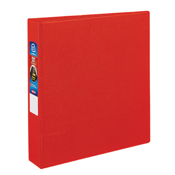 Avery Heavy-Duty Binder, 1 1/2&quot; One-Touch Rings, 400-Sheet Capacity, DuraHinge&#174;, Red