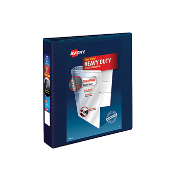 Avery Heavy-Duty View Binder, 1 1/2&quot; One-Touch Rings, 400-Sheet Capacity, DuraHinge&#174;, Navy Blue