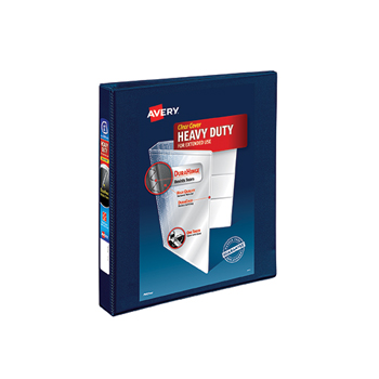 Avery Heavy-Duty View Binder, 1&quot; One-Touch Rings, 275-Sheet Capacity, DuraHinge&#174;, Navy Blue