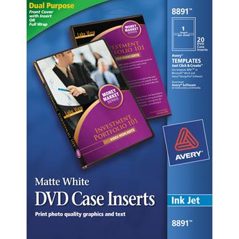 Avery DVD Case Inserts, Matte White, 20 Inserts/Pack