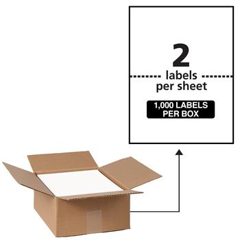 Avery Waterproof Laser Shipping Labels, 5-1/2&quot; x 8-1/2&quot;, White, 1000/Box