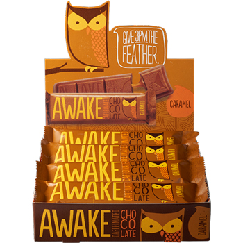 Awake Caramel Chocolate Bars, 12/BX