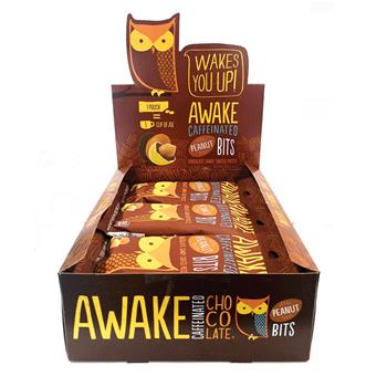 Awake Caffeinated Chocolate Candy Coated Peanut Bites, 1.41 oz, 12/BX
