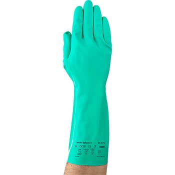 Ansell AlphaTec&#174;  Solvex&#174; 37-185 Chemical/Liquid Resistant Glove, 15 Mil, Green, Size 11, 12/PK