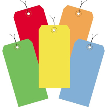 W.B. Mason Co. Shipping Tags, Pre-Wired, 13 Pt., 6 1/4&quot; x 3 1/8&quot;, Assorted Color, 1000/CS