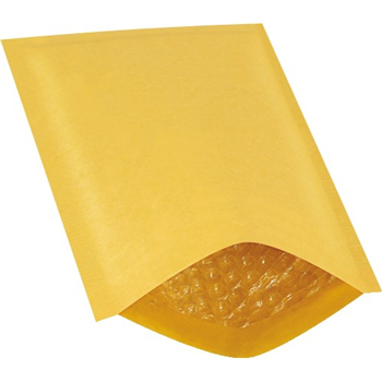 W.B. Mason Co. Heat-Seal Bubble Lined Mailers, #0, 6 in x 10 in, Golden Kraft, 25/Case