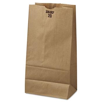 General #20 Paper Grocery Bag, 40lb Kraft, Standard 8 1/4 x 5 5/16 x 16 1/8, 500 bags