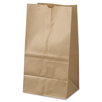 General #25 Squat Paper Grocery Bag, 40lb Kraft, Standard 8 1/4 x6 1/8 x15 7/8, 500 bags