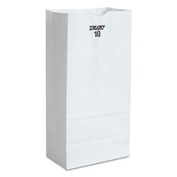 General #10 Paper Grocery Bag, 35lb White, Standard 6 5/16 x 4 3/16 x 13 3/8, 500 bags