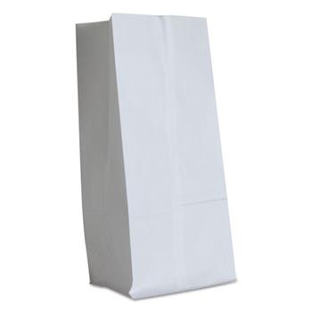 General #16 Paper Grocery Bag, 40lb White, Standard 7 3/4 x 4 13/16 x 16, 500 bags