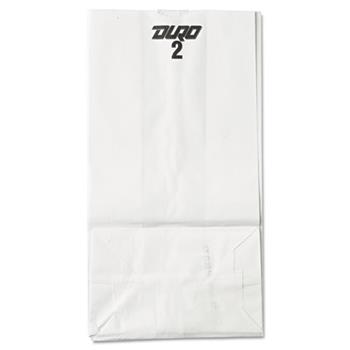 General #2 Paper Grocery Bag, 30lb White, Standard 4 5/16 x 2 7/16 x 7 7/8, 500 bags