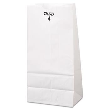 General #4 Paper Grocery Bag, 30lb White, Standard 5 x 3 1/3 x 9 3/4, 500 bags