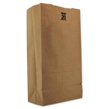 Duro Bag Kraft Paper Bags, Extra Heavy-Duty, 20 lb., Natural, 500/Carton