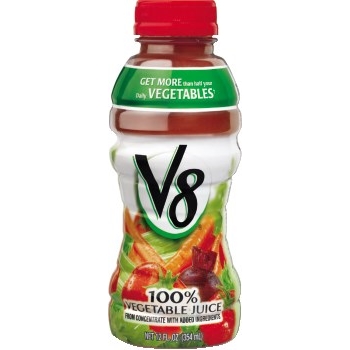 V8 100% Vegetable Juice, 12 oz. Plastic Bottles, 12/CS