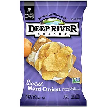 Deep River Snacks Kettle Cooked Potato Chips, Sweet Maui Onion, 2 oz., 24/CS